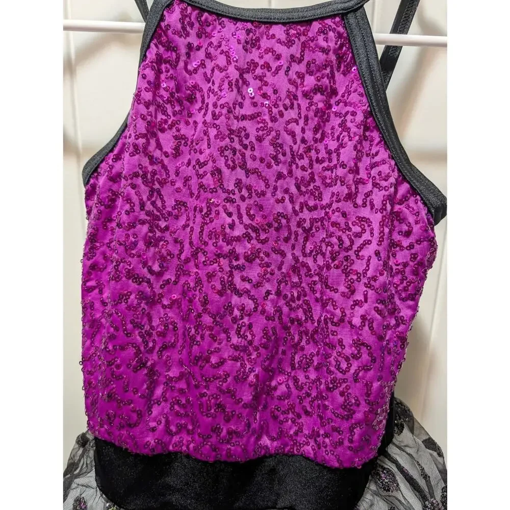 Weissman Dance Costume Living For The Rhythm Purple Sequin Tank Dress Size MC